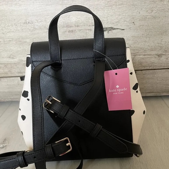 Disney X Kate Spade New York Medium Flap 101 Dalmatians Backpack Black White - Picture 7 of 7